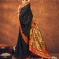Black Soft Silk With Gold Zari