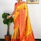 Yellow Pure Heavy Golden Contrast Kanjeevaram Silk Saree