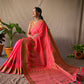 Rani  Cotton Slub Sarees With Copper Zari Temple Weaving Border