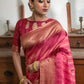 Pink Semi Tussar Silk Saree
