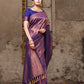 Blue Pure Softy Silk Saree With Handloom Zari