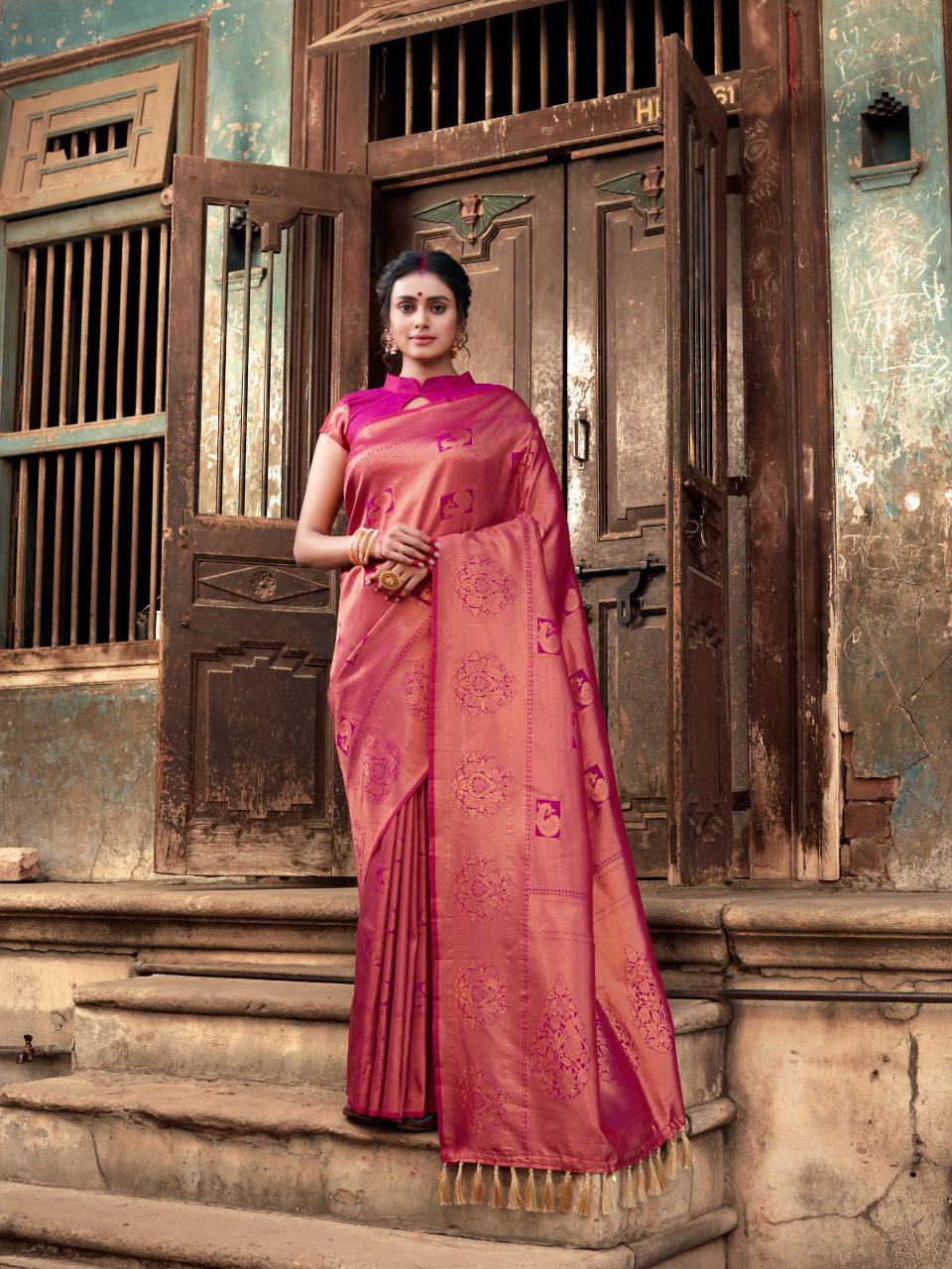 Rani Pure Softy Silk Saree With Handloom Zari