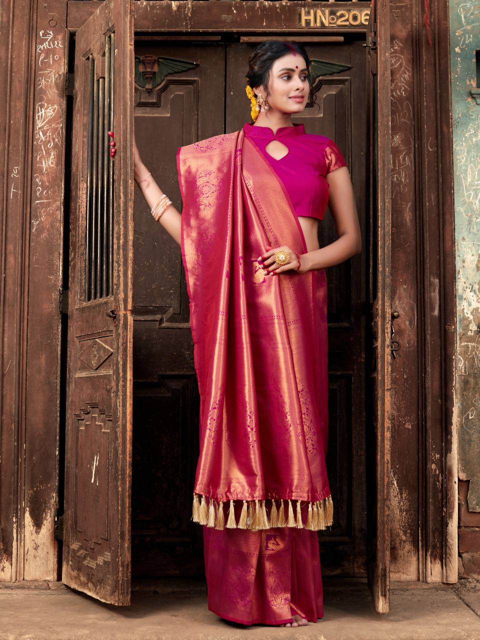 Rani Pure Softy Silk Saree With Handloom Zari