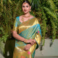 Sky Blue Paithani Pure Silk Handloom Saree With Pure Jari