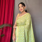 Pista Pure Muslin Soft Silk Saree
