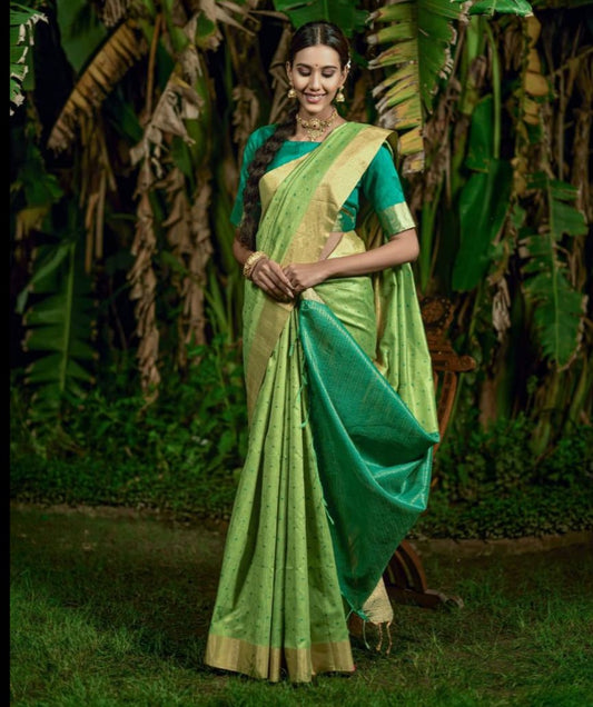 Green Bhagalpuri Silk Saree